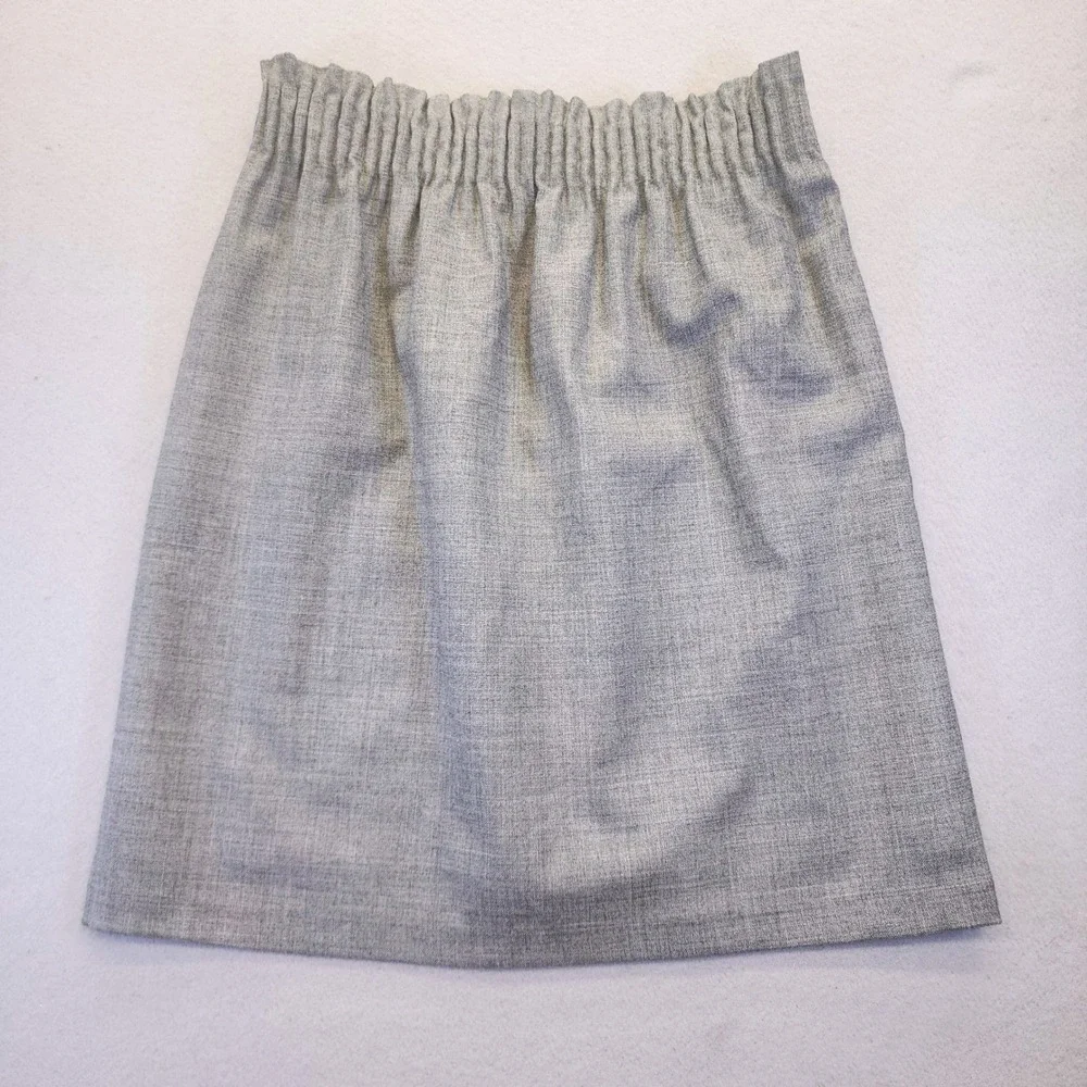 J Crew Gray Pleated Midi Skirt Accordion High Waist Elastic Career Casual Size 0